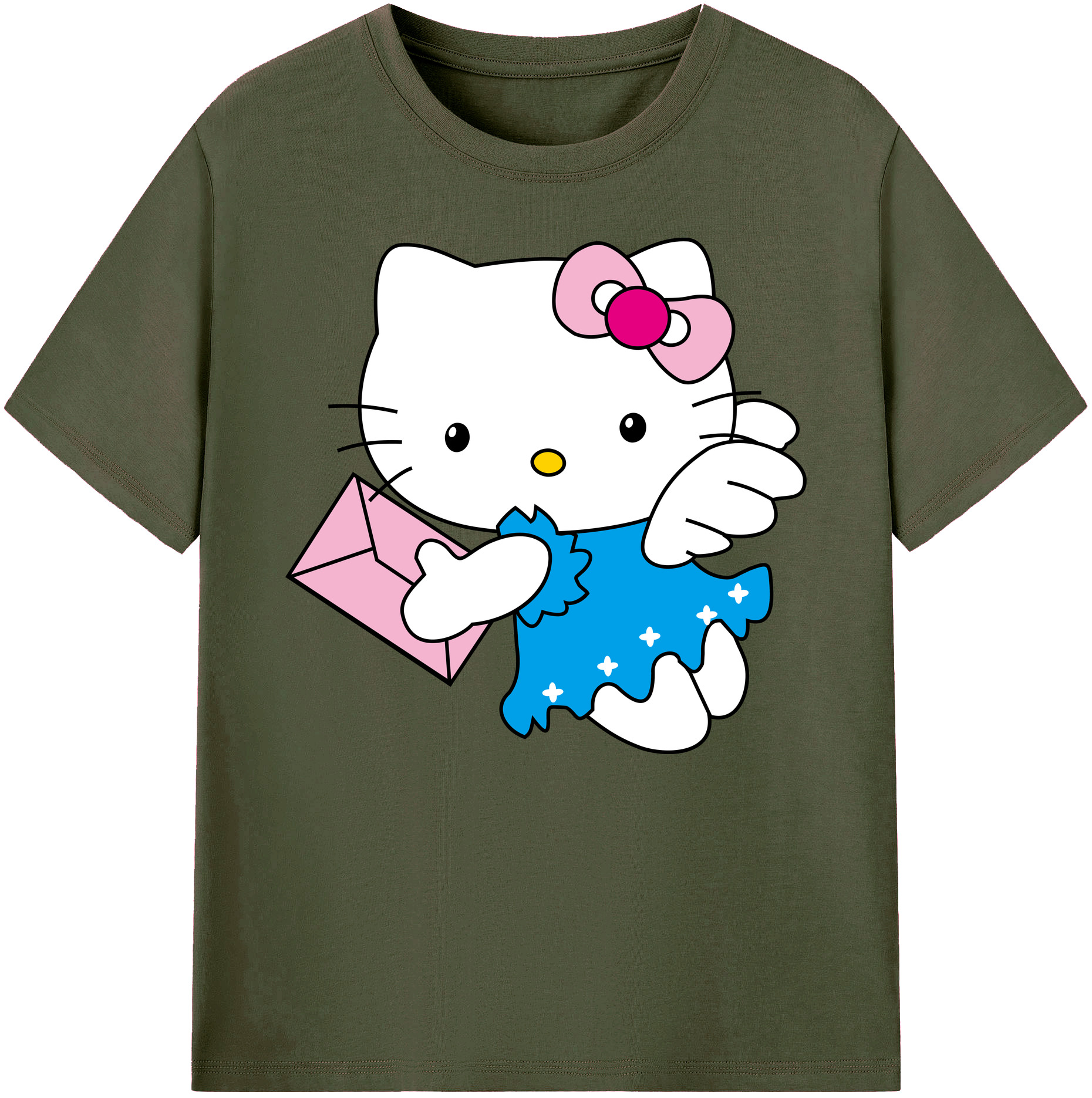 （画像用） Hello Kitty ハローキティ 綿100％ メンズ半袖Tシャツ｜肌触りやわらか＆通気性